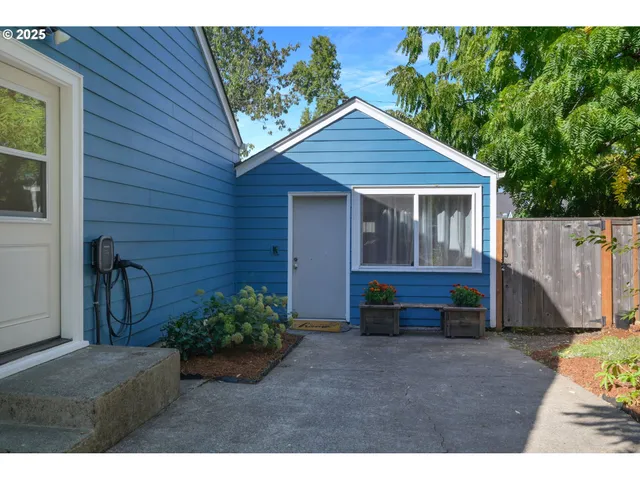 a house view with a garden space