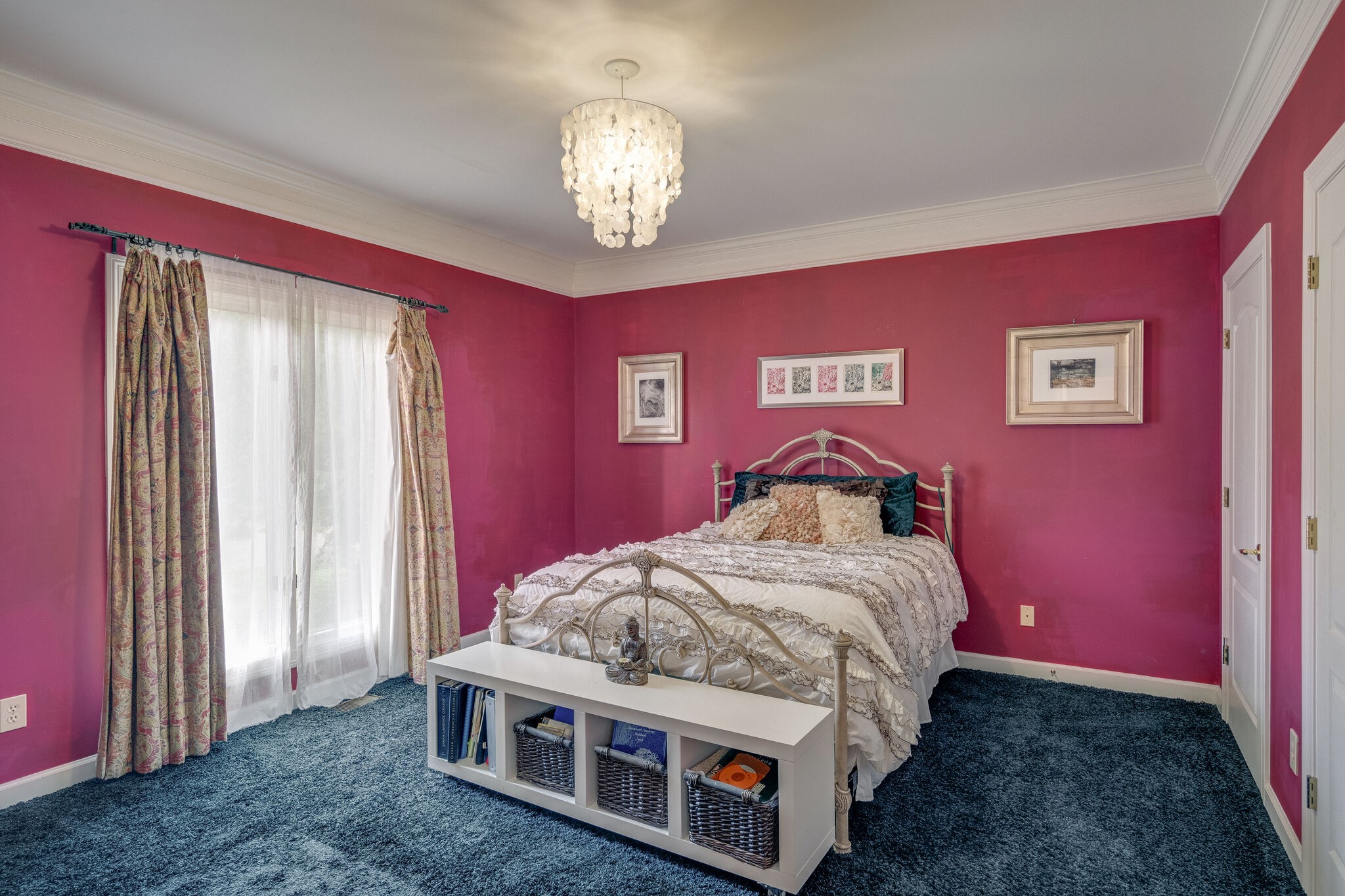 621 Post Oak Circle Brentwood, TN 37027 - Photo 23 of 50 a spacious bedroom with a bed and a chandelier