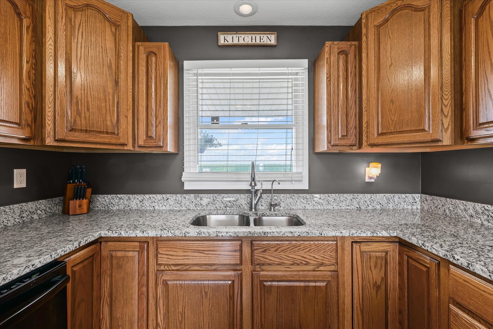 202 Hawk's Lane Broadlands, IL 61816 - Photo 12 of 31 a kitchen with granite countertop stainless steel appliances a sink window and cabinets