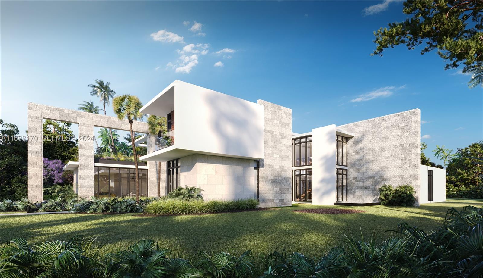 6058 Southwest 120th Street Pinecrest, FL 33156 - Photo 13 of 18 a view of a big building with a big yard and plants