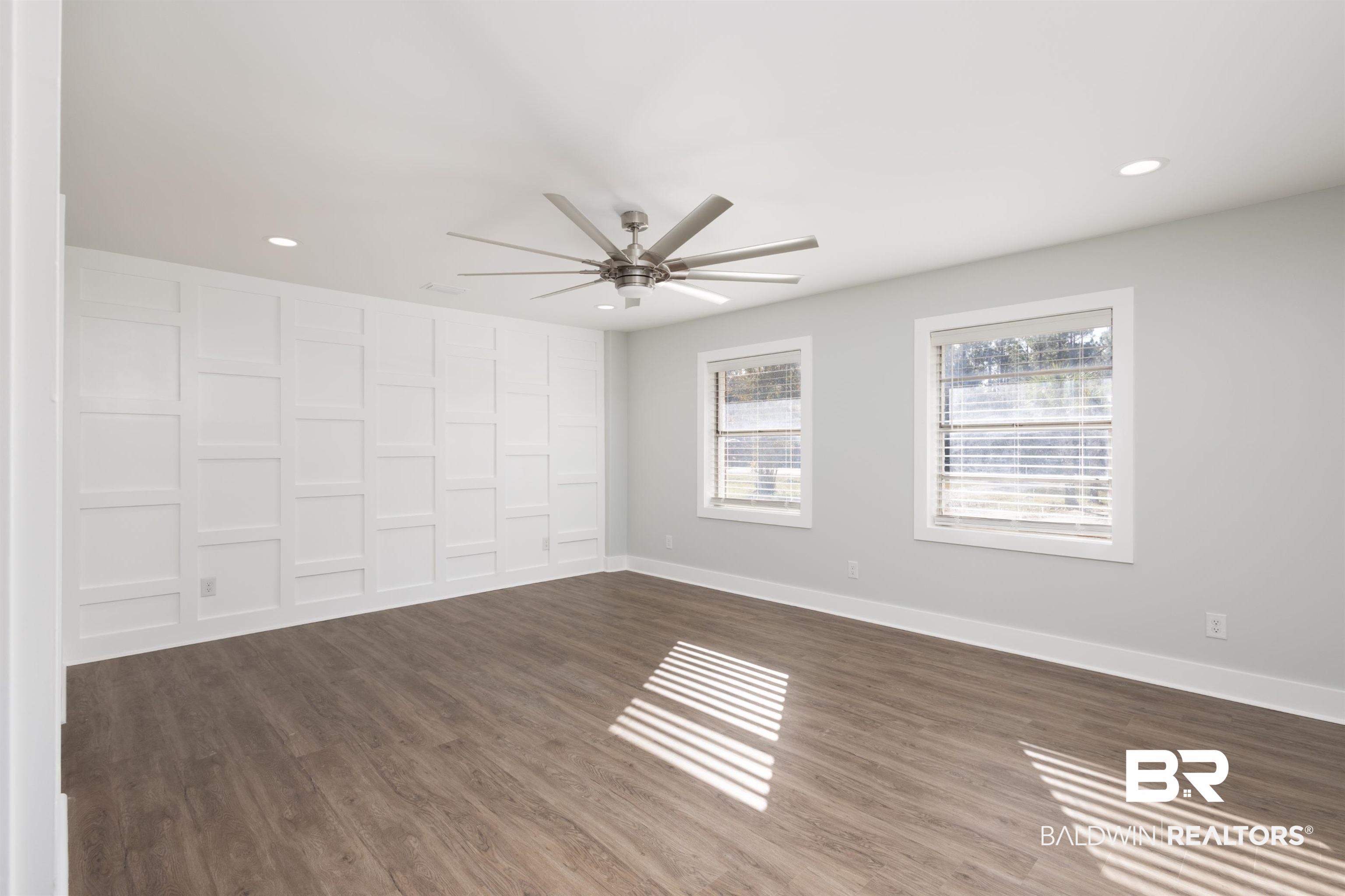 18267 Highway 98 Foley, AL 36535 - Photo 8 of 26 Spare room featuring recessed lighting, dark wood-style floors, and a ceiling fan