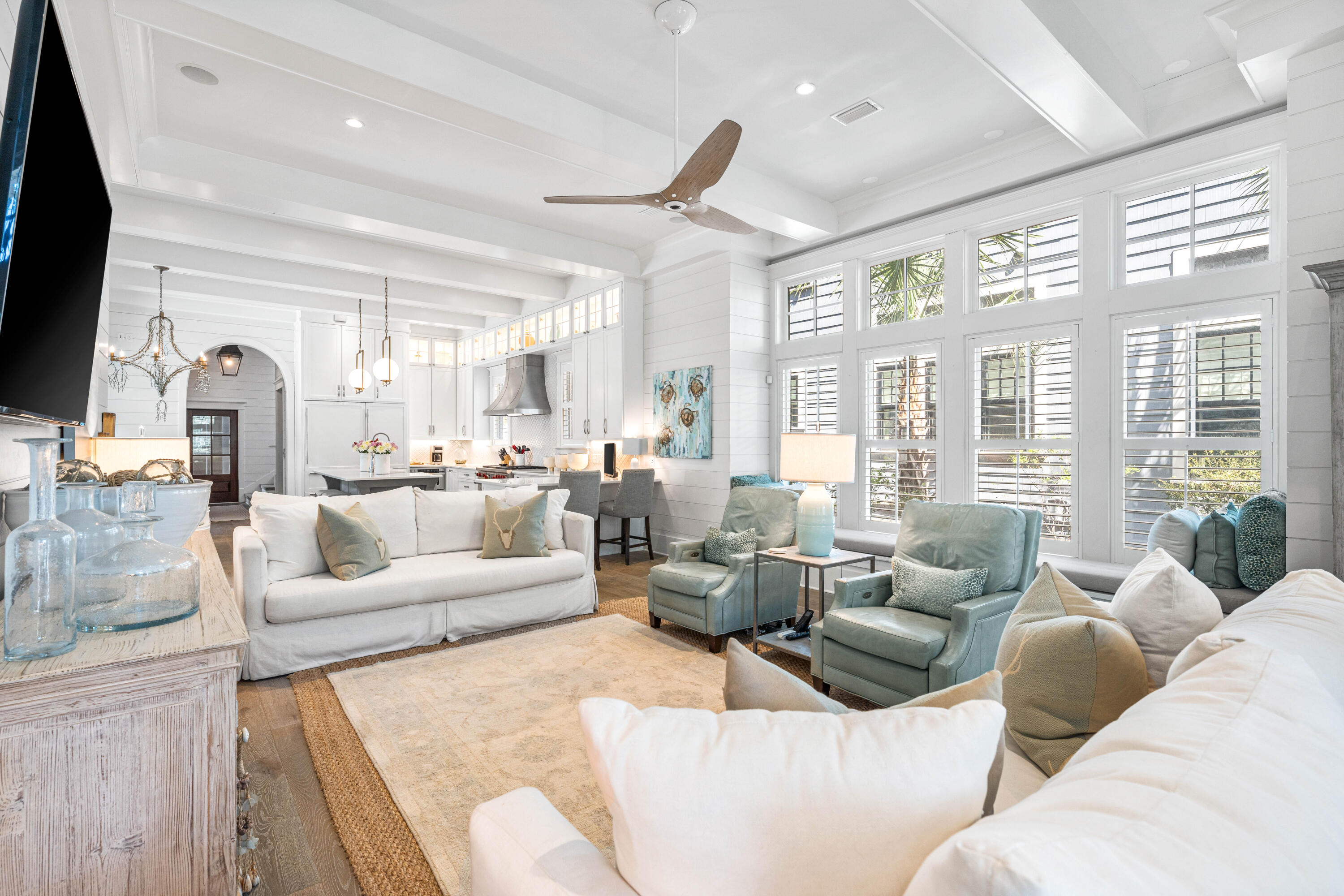 52 North Shingle Way Inlet Beach, FL 32461 - Photo 15 of 77 a living room with furniture and a large window