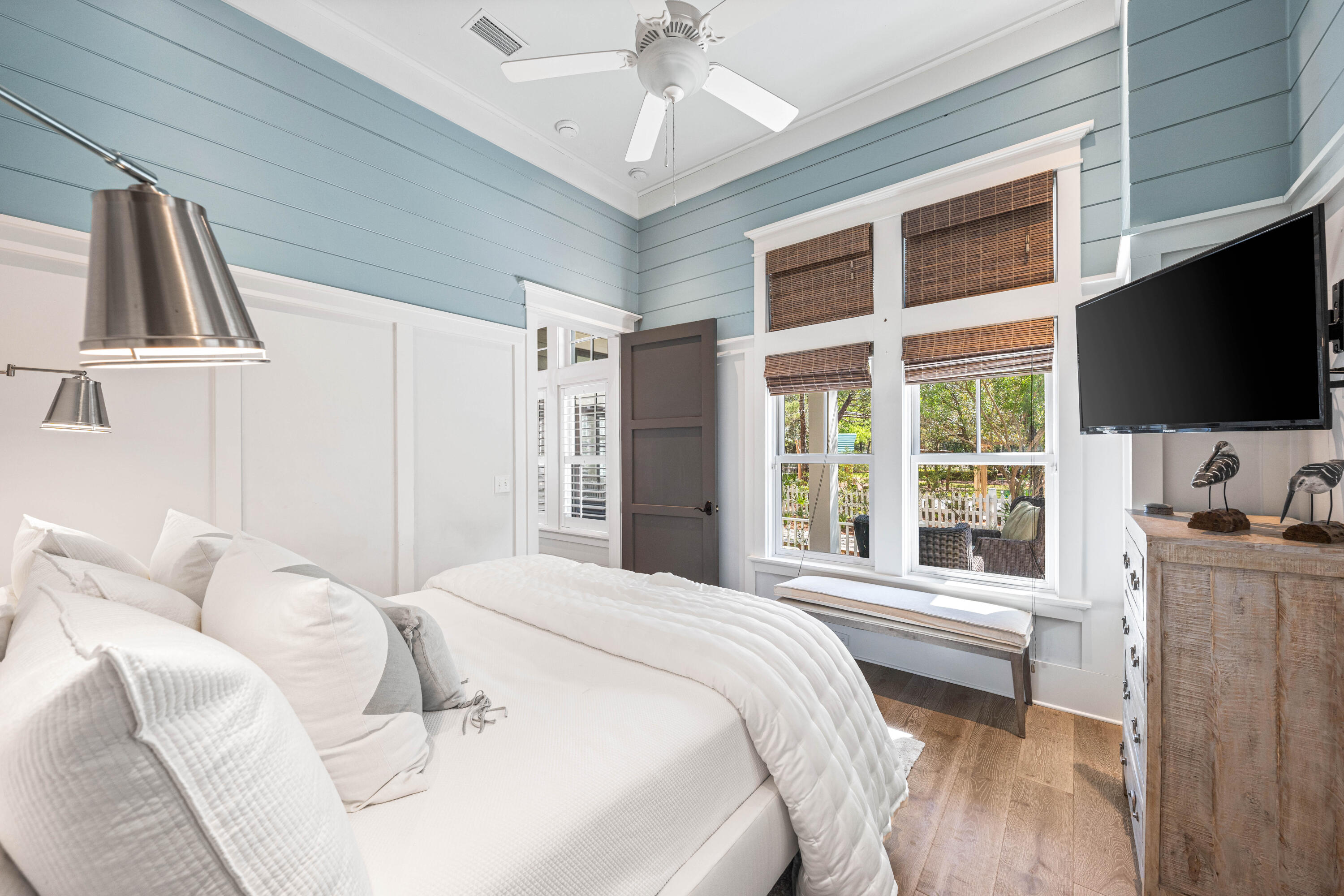 52 North Shingle Way Inlet Beach, FL 32461 - Photo 20 of 77 a bedroom with a bed and a flat screen tv