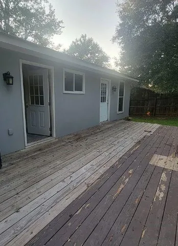 a view of backyard of house