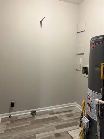 a view of small space with wooden floor