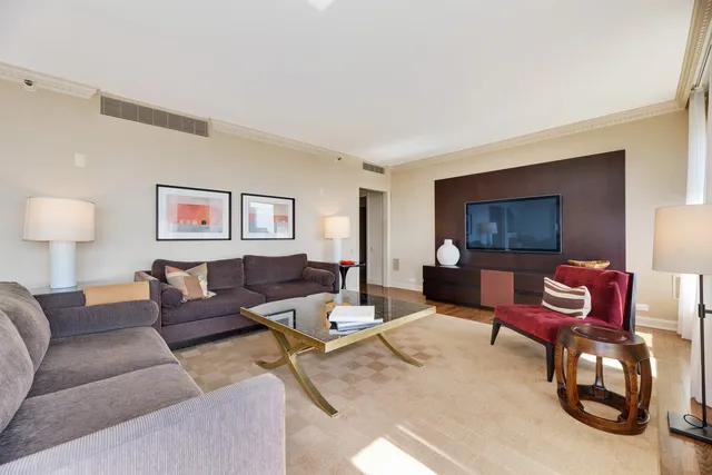 a living room with furniture