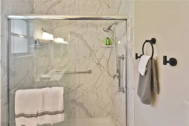 a bathroom with a shower