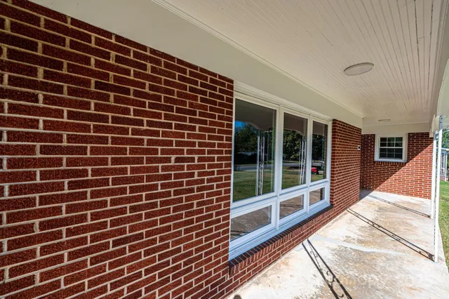 a view of a brick wall