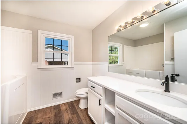 a bathroom with a sink a toilet and a bathtub
