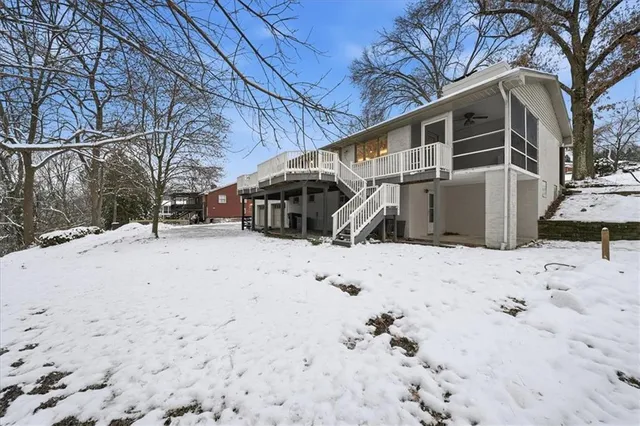 a view of a covered with snow in the snow