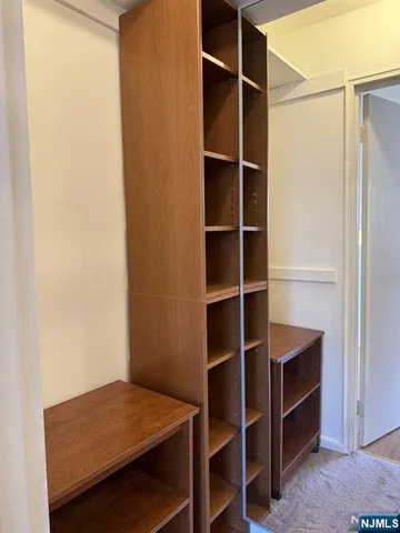 a bedroom with a bed and a closet