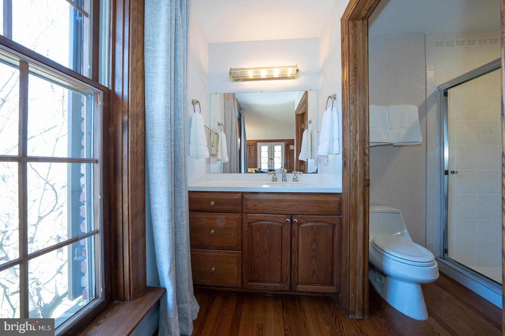 143 Jaffrey Road Malvern, PA 19355 - Photo 54 of 75 a bathroom with a toilet a sink a mirror and a window