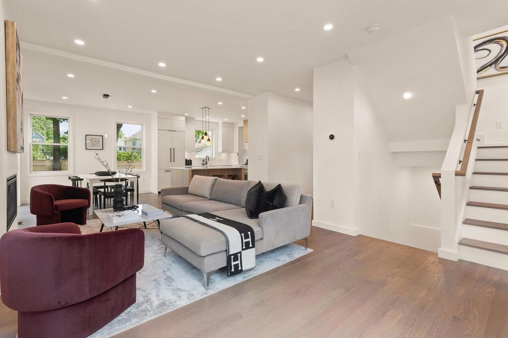 70 Walker Street, Unit 4 Newton, MA 02460 - Photo 4 of 35 a living room with furniture and a wooden floor