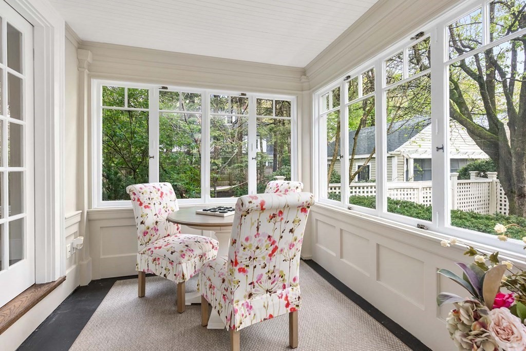 22 Barnstable Road Newton, MA 02465 - Photo 11 of 41 a living room with furniture and a large window