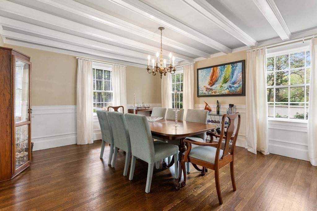 22 Barnstable Road Newton, MA 02465 - Photo 12 of 41 a view of a dining room with furniture window and wooden floor