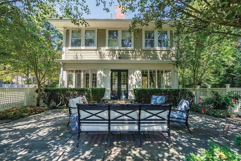 22 Barnstable Road Newton, MA 02465 - Photo 32 of 41 a view of a house with backyard and sitting area