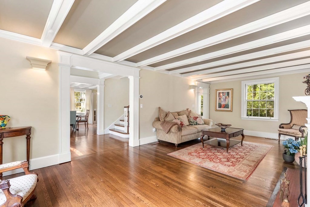 22 Barnstable Road Newton, MA 02465 - Photo 7 of 41 a living room with furniture and wooden floor