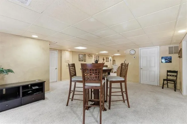 a view of a yard with trees