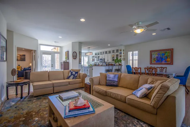 a living room with furniture and a couch