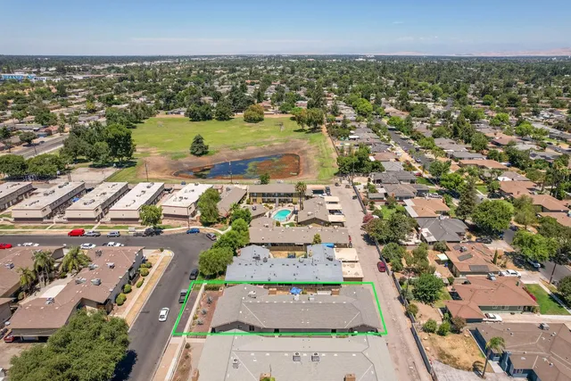 an aerial view of a city