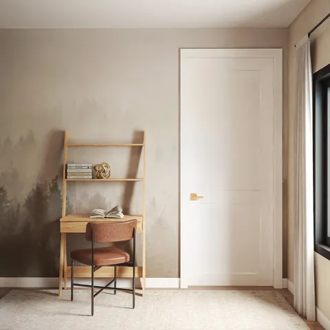 a bedroom with furniture and a window
