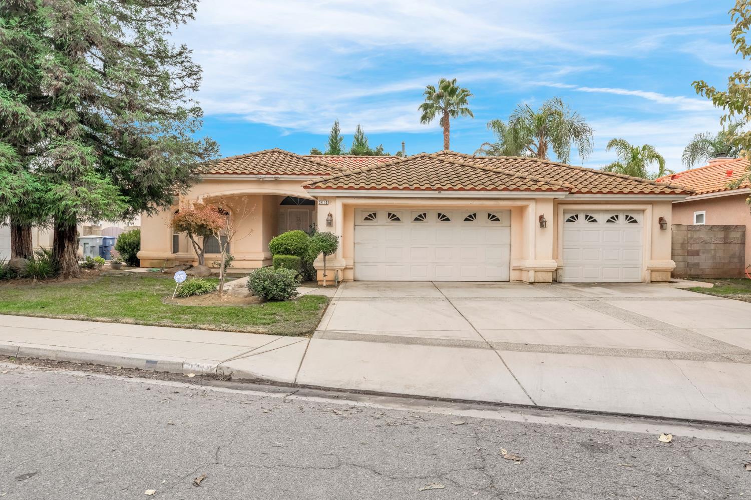 a white house with a outdoor space