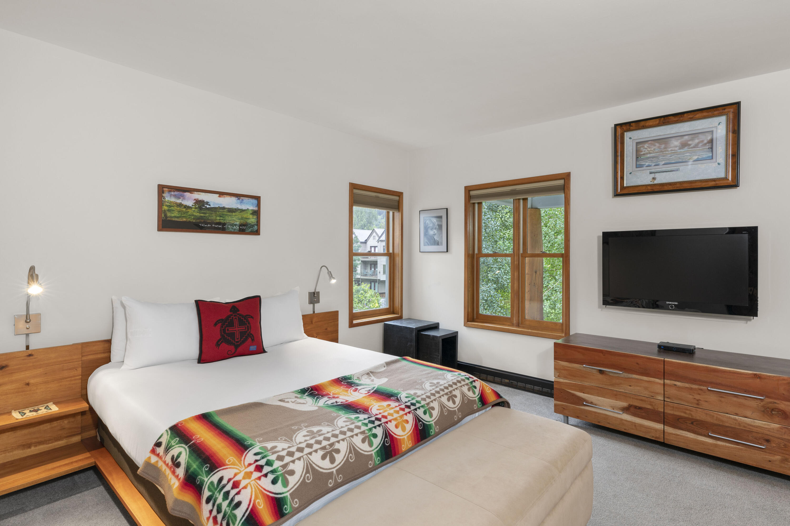 368 South Davis Street, Unit A7 Telluride, CO 81435 - Photo 10 of 14 a bedroom with a bed and a flat screen tv