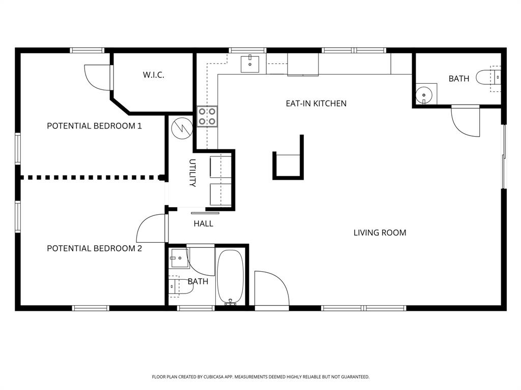 785 Trail Road Denison, TX 75021 - Photo 36 of 36 potential floor plan. Making it a 2 bedroom or an office.