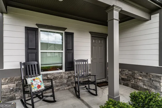 a outdoor living space with furniture