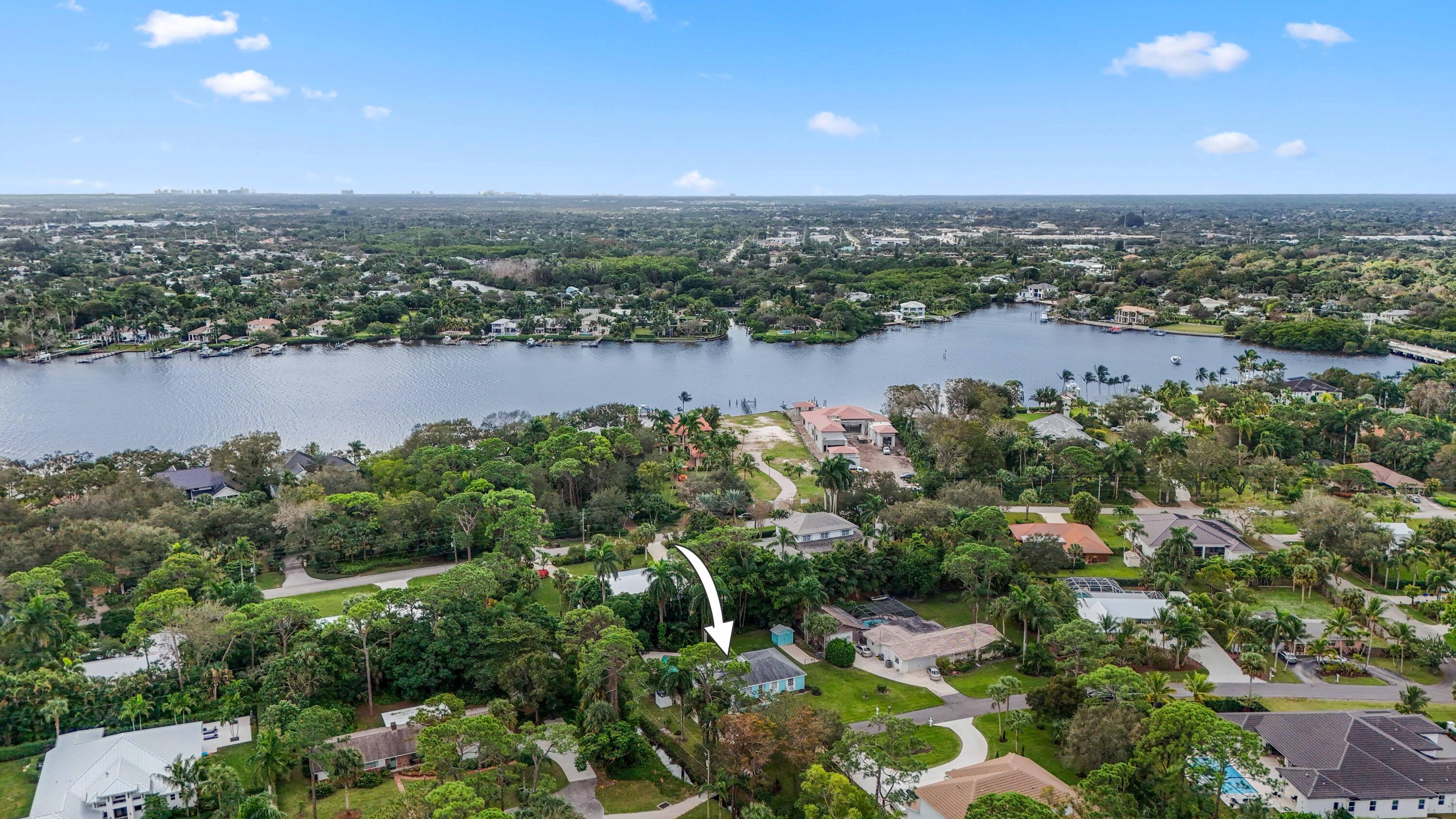 5554 Hibiscus Road Jupiter, FL 33458 - Photo 65 of 66 Aerial with Loxahatchee River