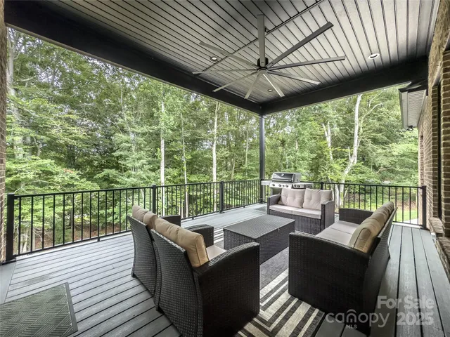 a view of a patio on the roof deck