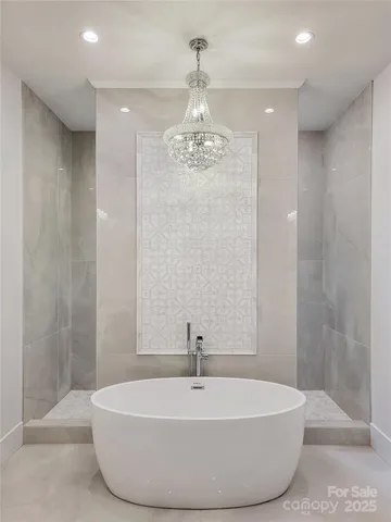 a view of a bathtub in a bathroom