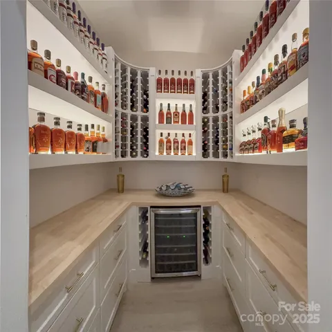 a kitchen with a cabinets and a stove