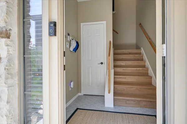 a view of entryway with a front door