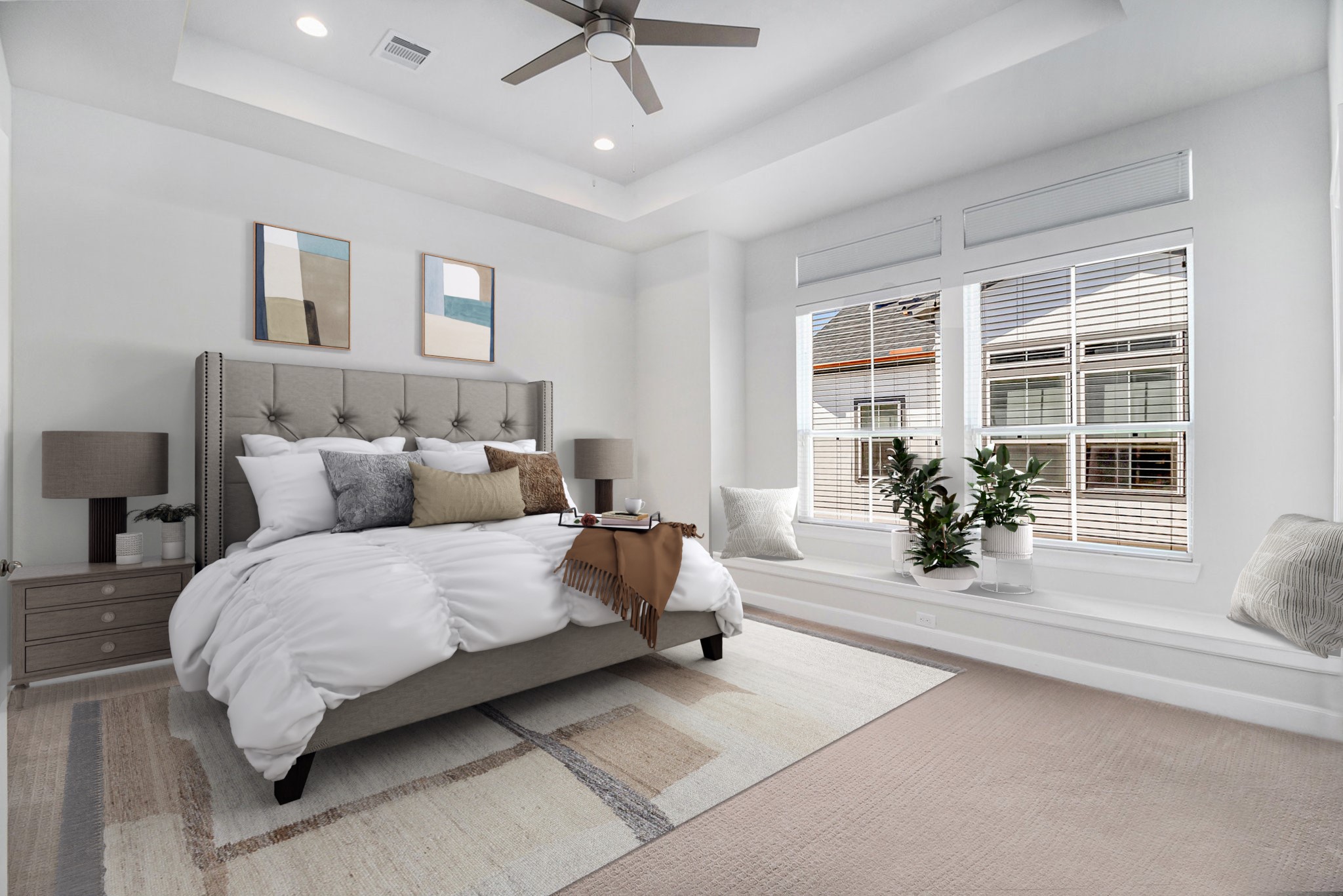9573 Neuens Road, Unit A Houston, TX 77080 - Photo 11 of 22 a spacious bedroom with a bed a table and windows