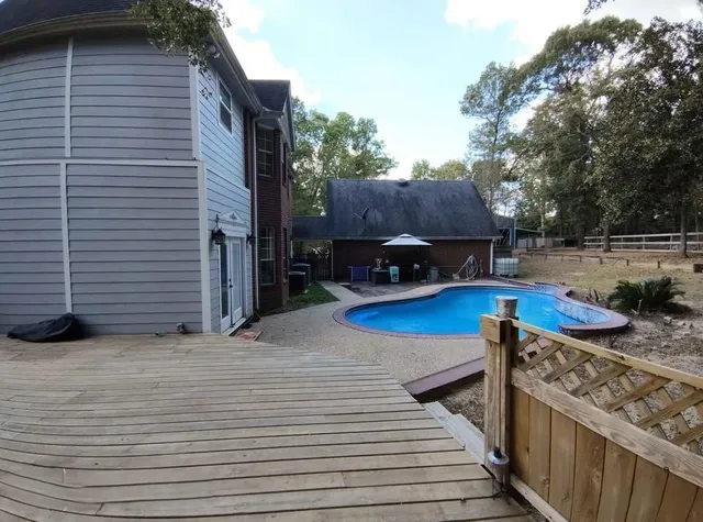 a view of a terrace with seating space