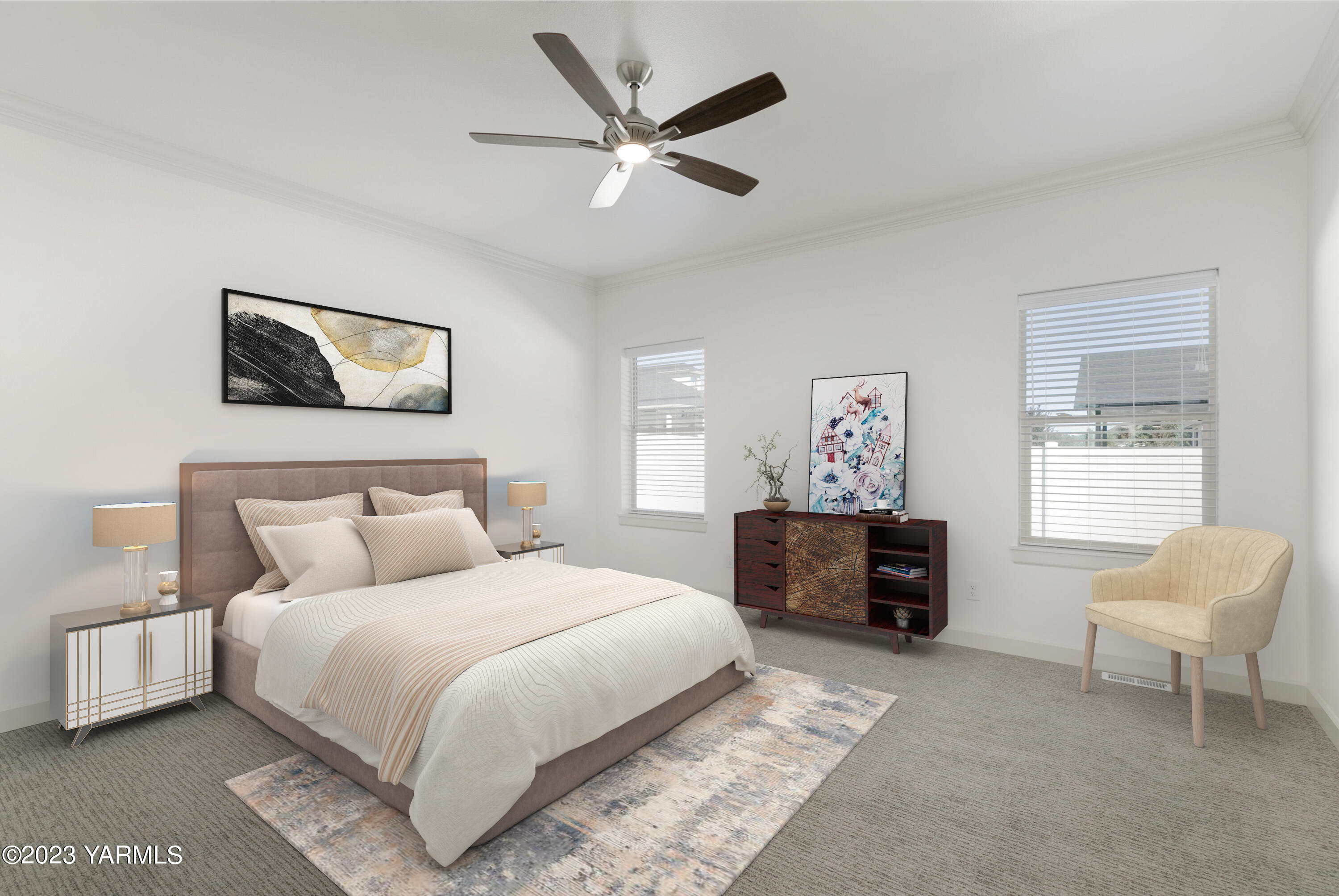 7201 Vista Ridge Avenue Yakima, WA 98903 - Photo 14 of 25 a bedroom with a large bed and a window