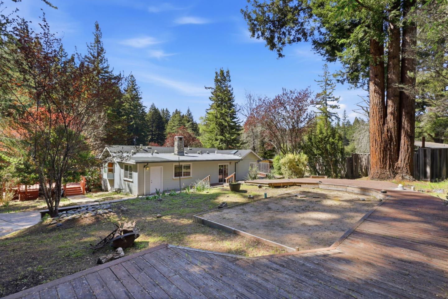 17760 China Grade Road Boulder Creek, CA 95006 - Photo 15 of 45 a view of a yard with plants and trees