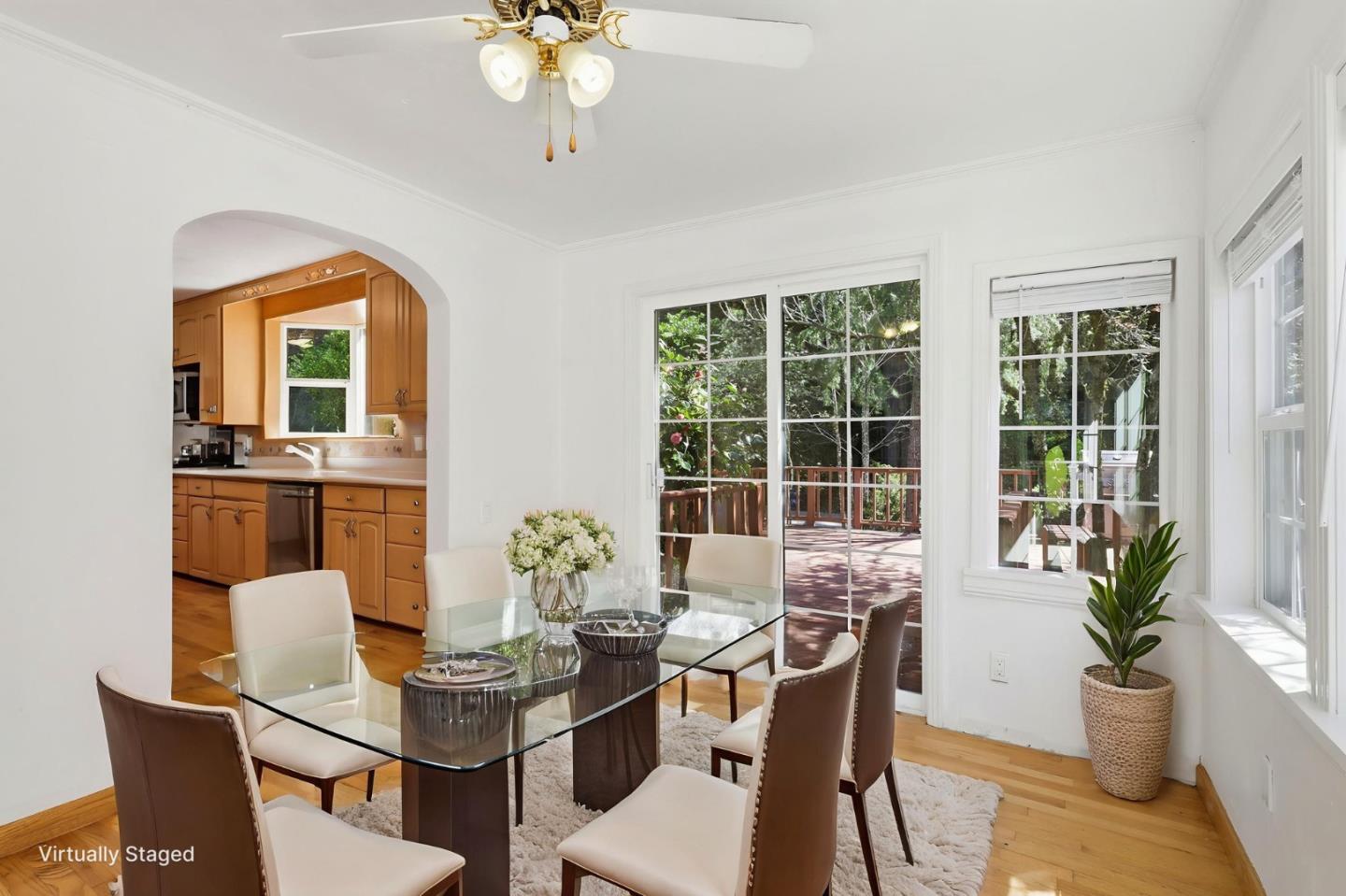 17760 China Grade Road Boulder Creek, CA 95006 - Photo 26 of 45 a view of a dining room with furniture window and outside view