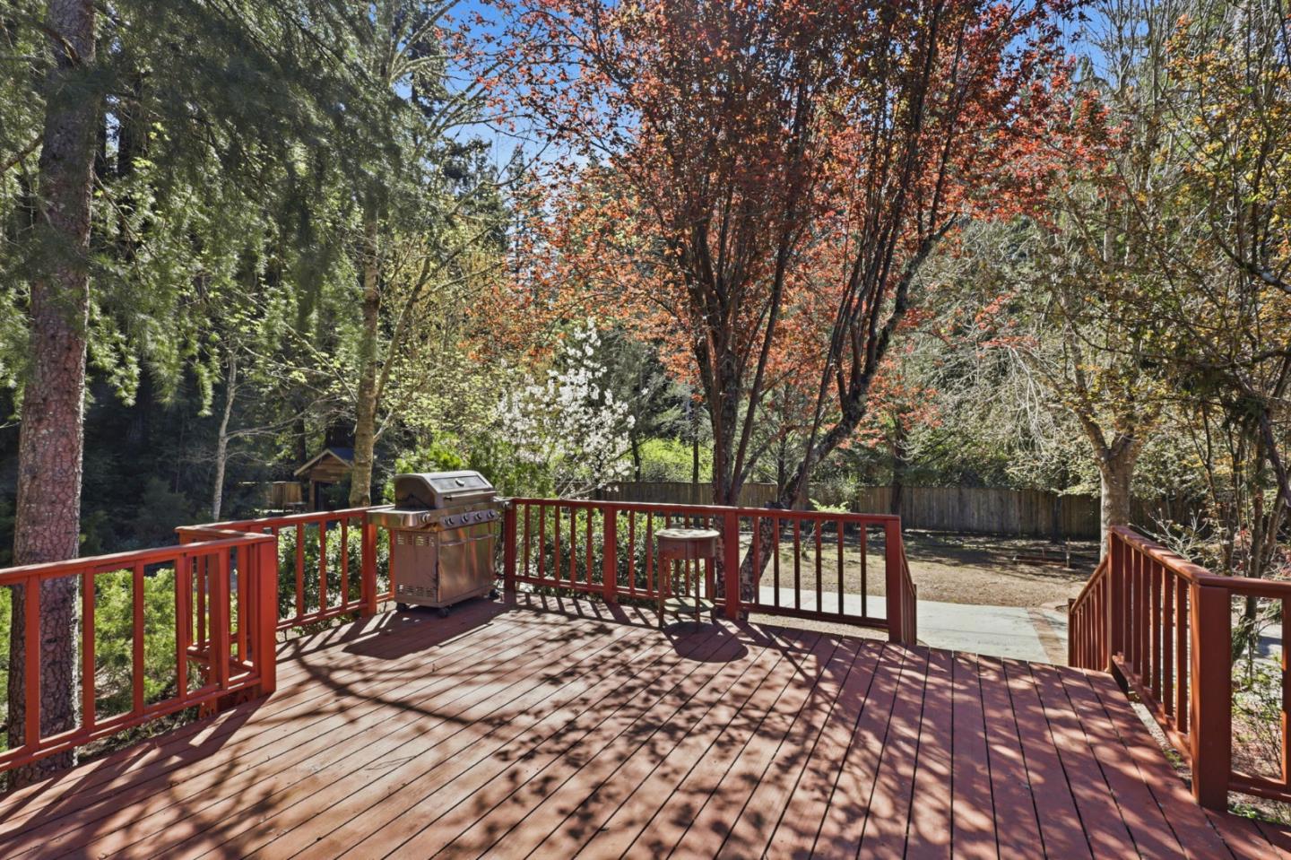 17760 China Grade Road Boulder Creek, CA 95006 - Photo 8 of 45 a view of a wooden deck with trees
