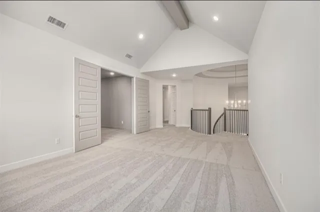 a view of a livingroom with a staircase