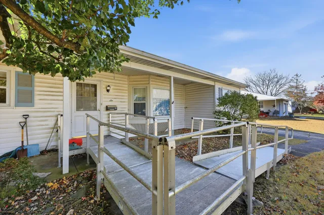 a view of a house with a patio