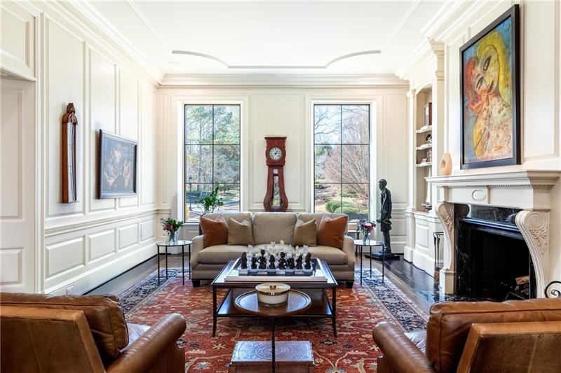 4615 Northside Drive Northwest Atlanta, GA 30327 - Photo 14 of 69 a living room with furniture large window and fireplace