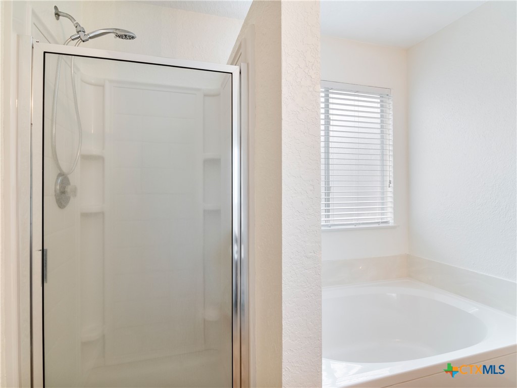 244 Cactus Patch Schertz, TX 78154 - Photo 17 of 23 a bathroom with a bathtub and a shower