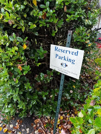 a sign on the tree