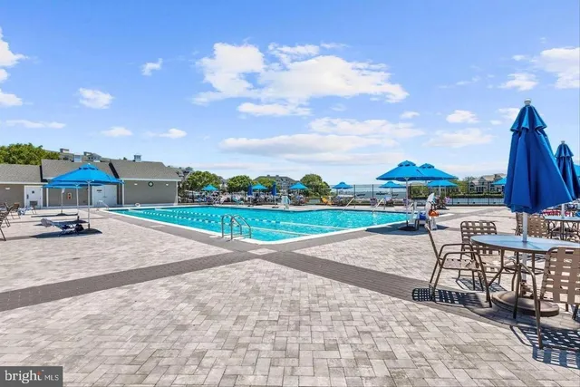 a view of a swimming pool and a yard