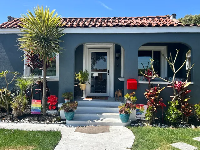 a front view of a house