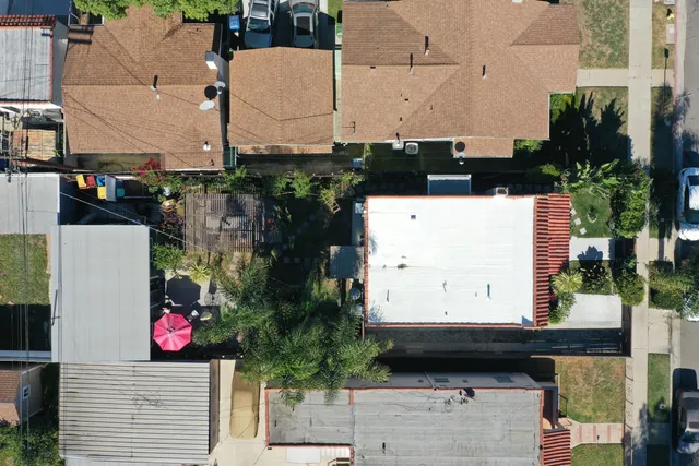 an aerial view of a city