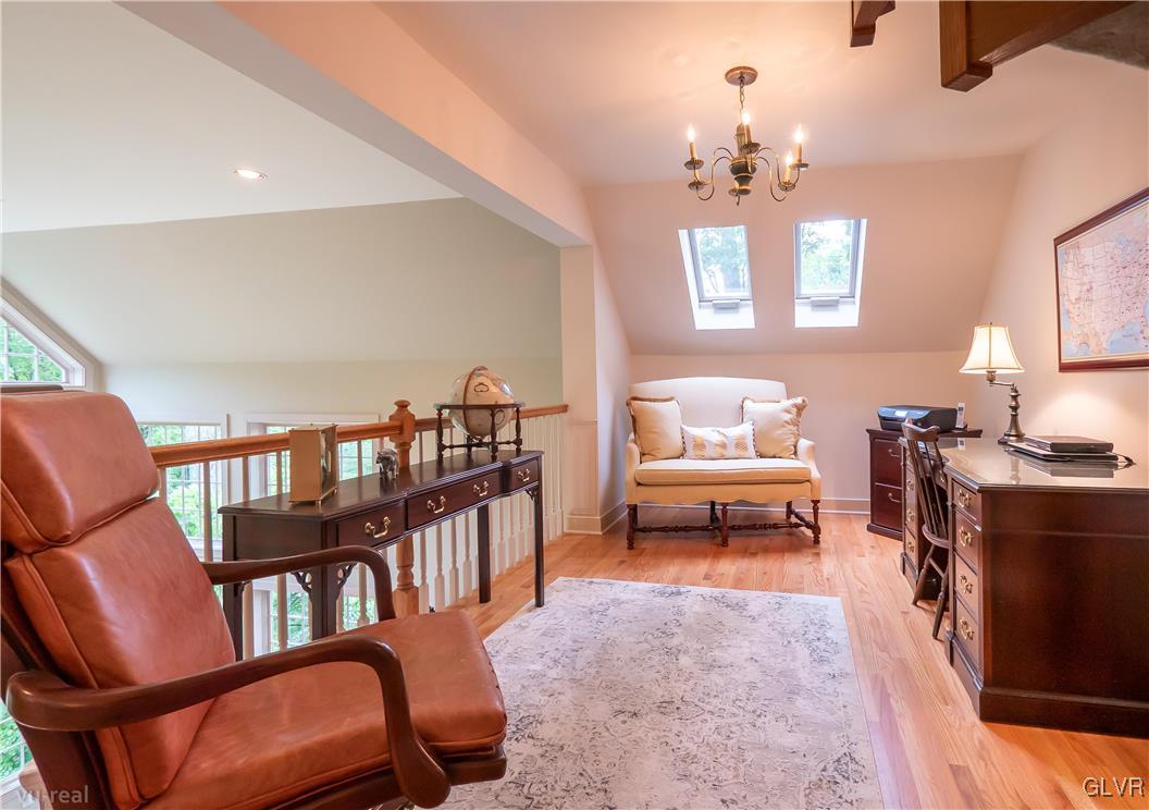 2530 Ballybunion Road Center Valley, PA 18034 - Photo 43 of 50 a bedroom with furniture and a chandelier