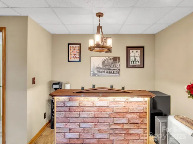 a view of a porch with seating space